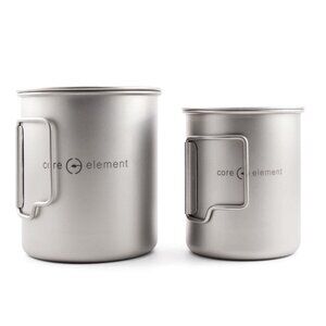 CE 2-Piece Titanium Cookware Set Mug 15oz 450ml + 25oz 750ml Cup‎ Mug Ultralight